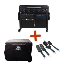 Pack PLANCHA ULTIMATE 5 - Plancha à gaz 5 feux + Housse et ustensiles